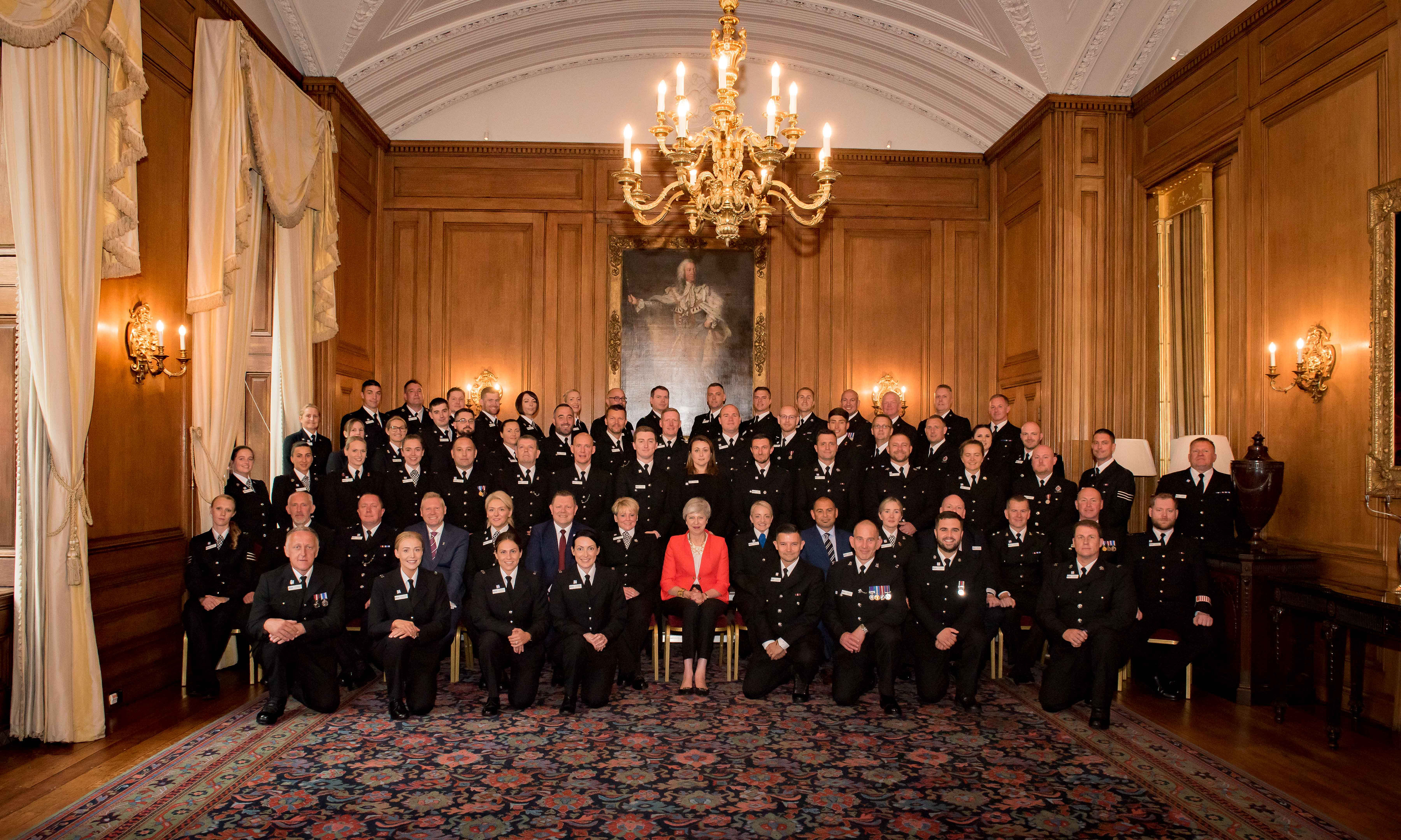 Police Bravery nominees at Downing Street with Prime Minister Theresa May