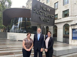 (L-R): PFEW Welsh Lead Nicky Ryan, Conduct and Performance Lead Phill Matthews and Parliamentary Subcommittee Secretary Tiff Lynch