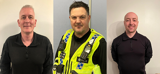 PC Paul Reeder, PC Gary Reece and PS Stuart Greatwood
