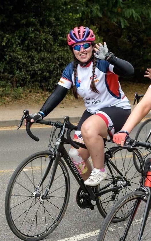 Sarah Stables on her bike
