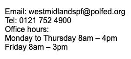 West Midlands Police Federation contact details