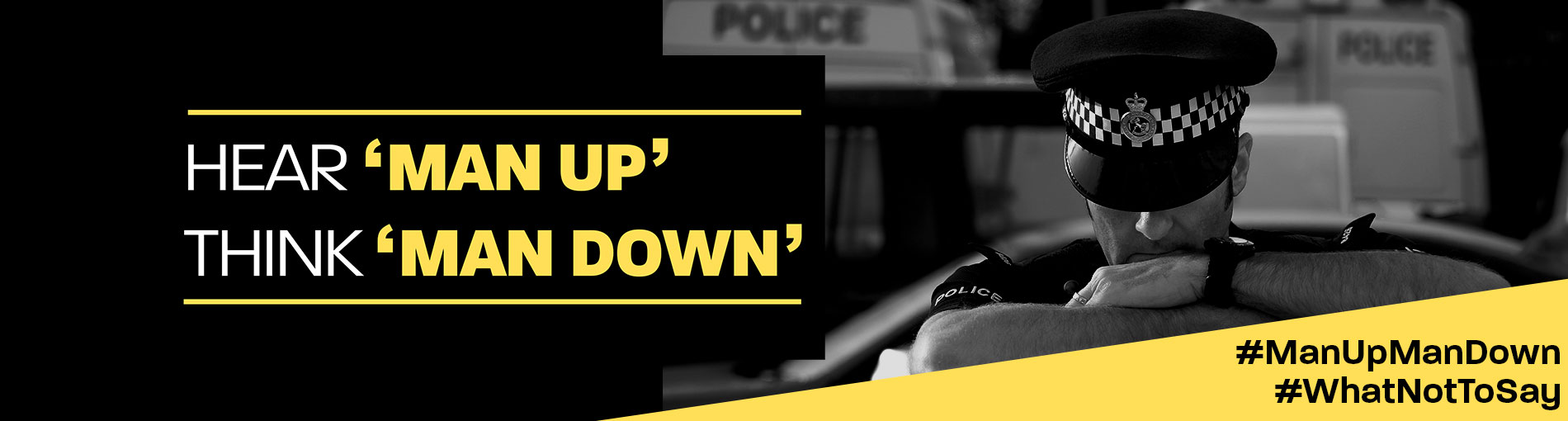 Man up man down campaign banner